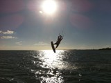 Kiteboarding into the Sun